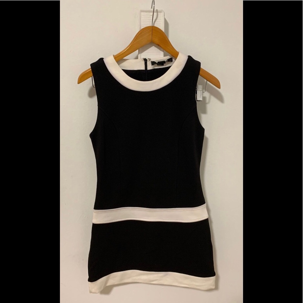 Black and white mini dress